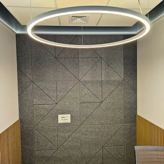 Stylish Office with Wall Panels and Baffles