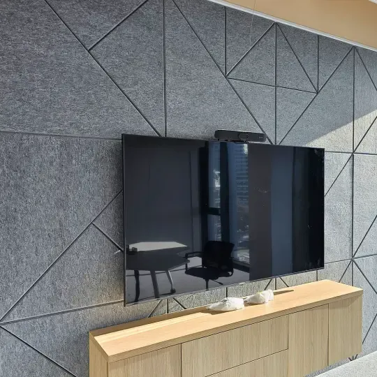 Stylish Office with Wall Panels and Baffles